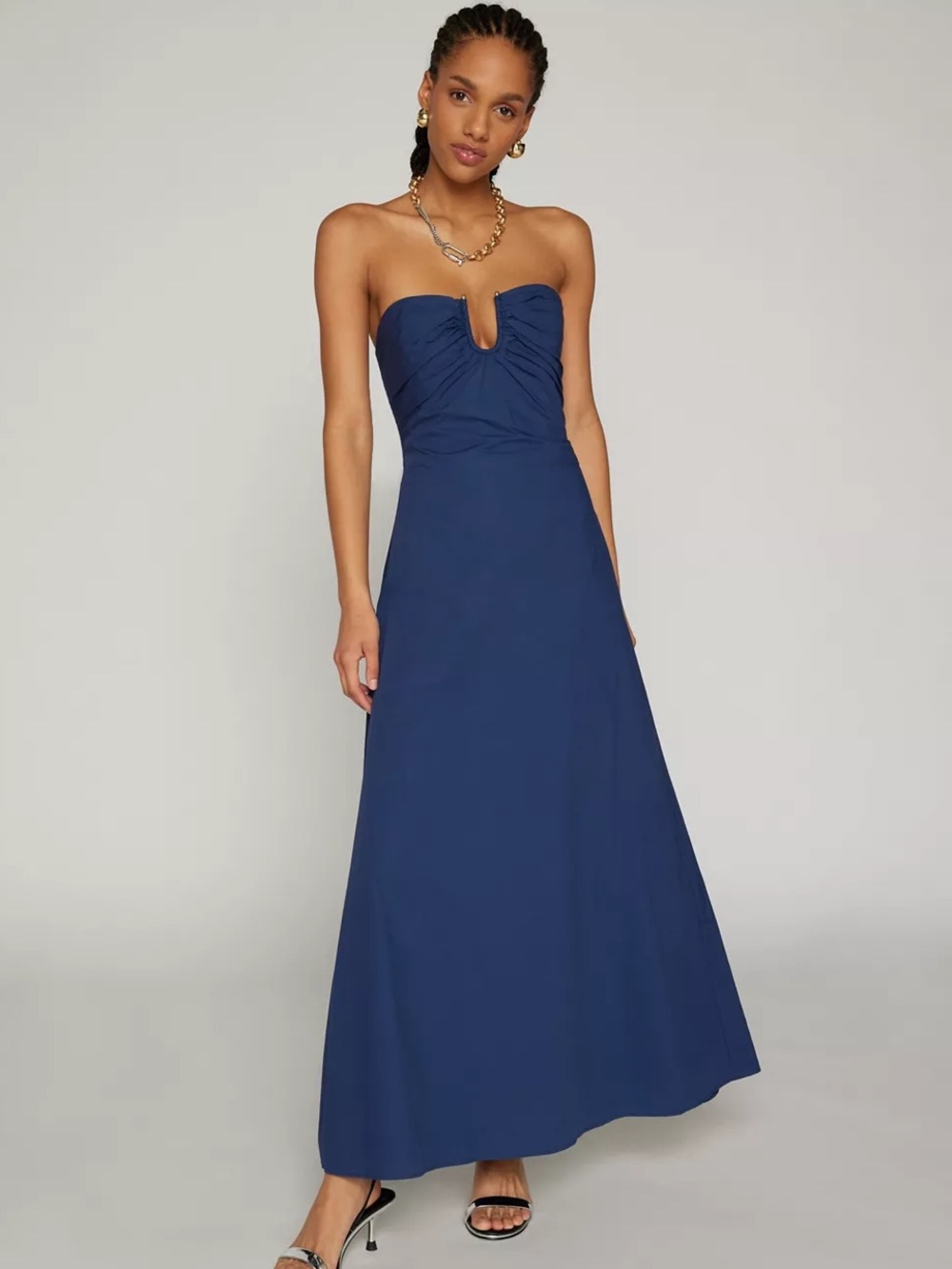 Bardot Lora Poplin Strapless Maxi Dress